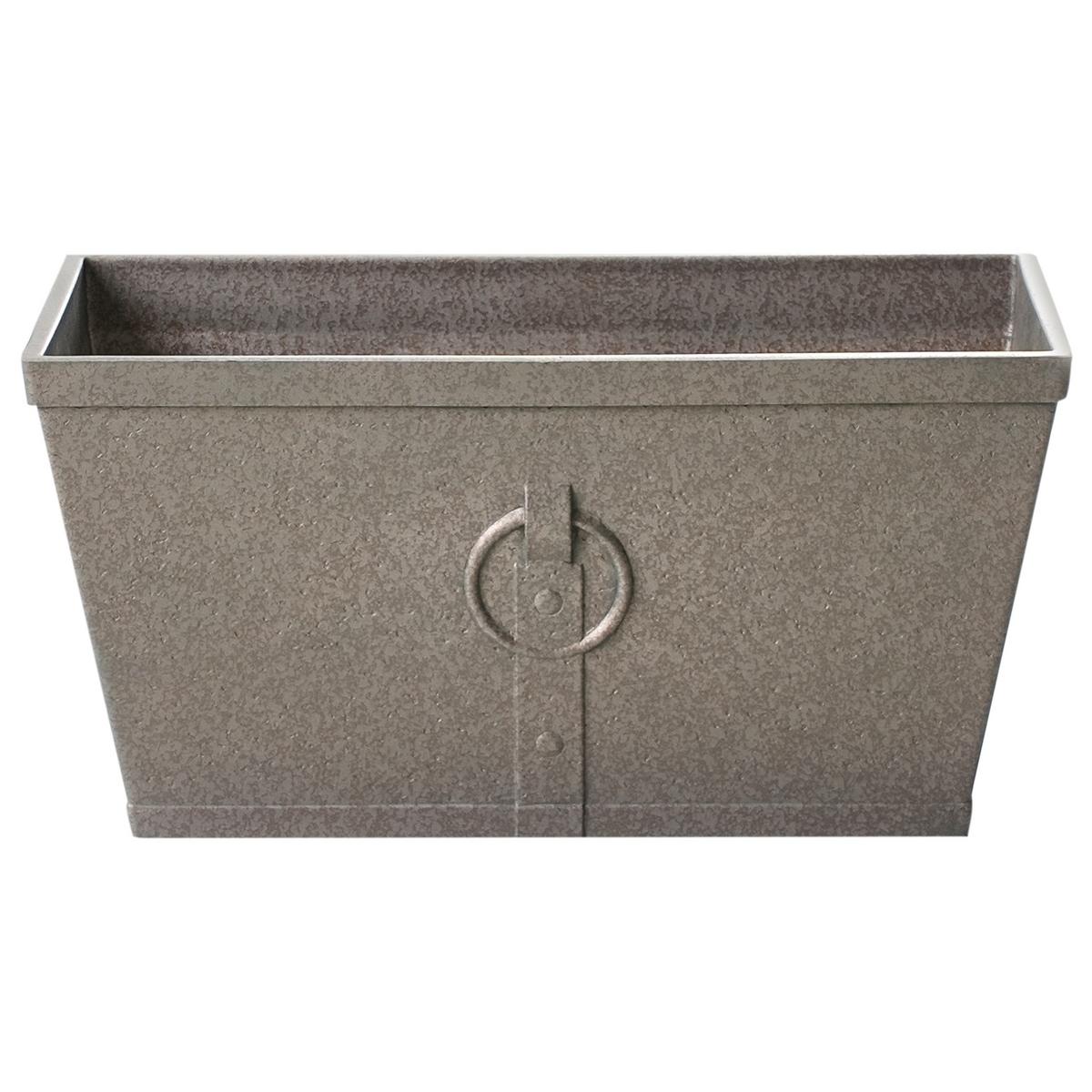 BLUMENTOPF 2er-Set dunkelbraun Rostoptik rechteckig 60/30/30 cm Poria - Braun, Naturmaterialien (30cm) - Beliani