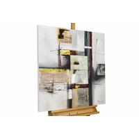 ACRYLBILD HANDGEMALT 80/80 cm - Beige/Grau, Holz/Textil (80/80cm) - KUNSTLOFT