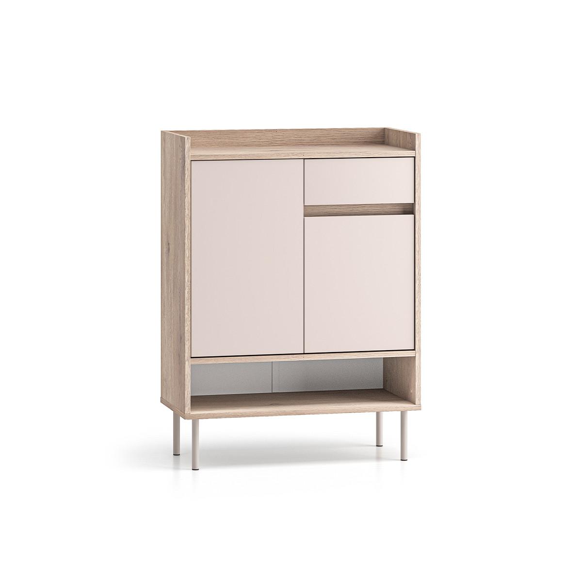SCHUHMÖBEL Alos Kaschmir und Holz - Beige, Holzwerkstoff (70/95/34cm) - Petits-meubles