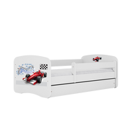 KINDERBETT Formel 1 mit Schublade und Matratze 180/80 - Weiß, Holzwerkstoff (80/180cm) - RAUMHIRSCH FURNITURE
