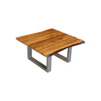 COUCHTISCH LORE Holz Akazie - Silberfarben/Zwetschgeholzfarben, Holz/Metall (80/80/42cm) - KAWOLA