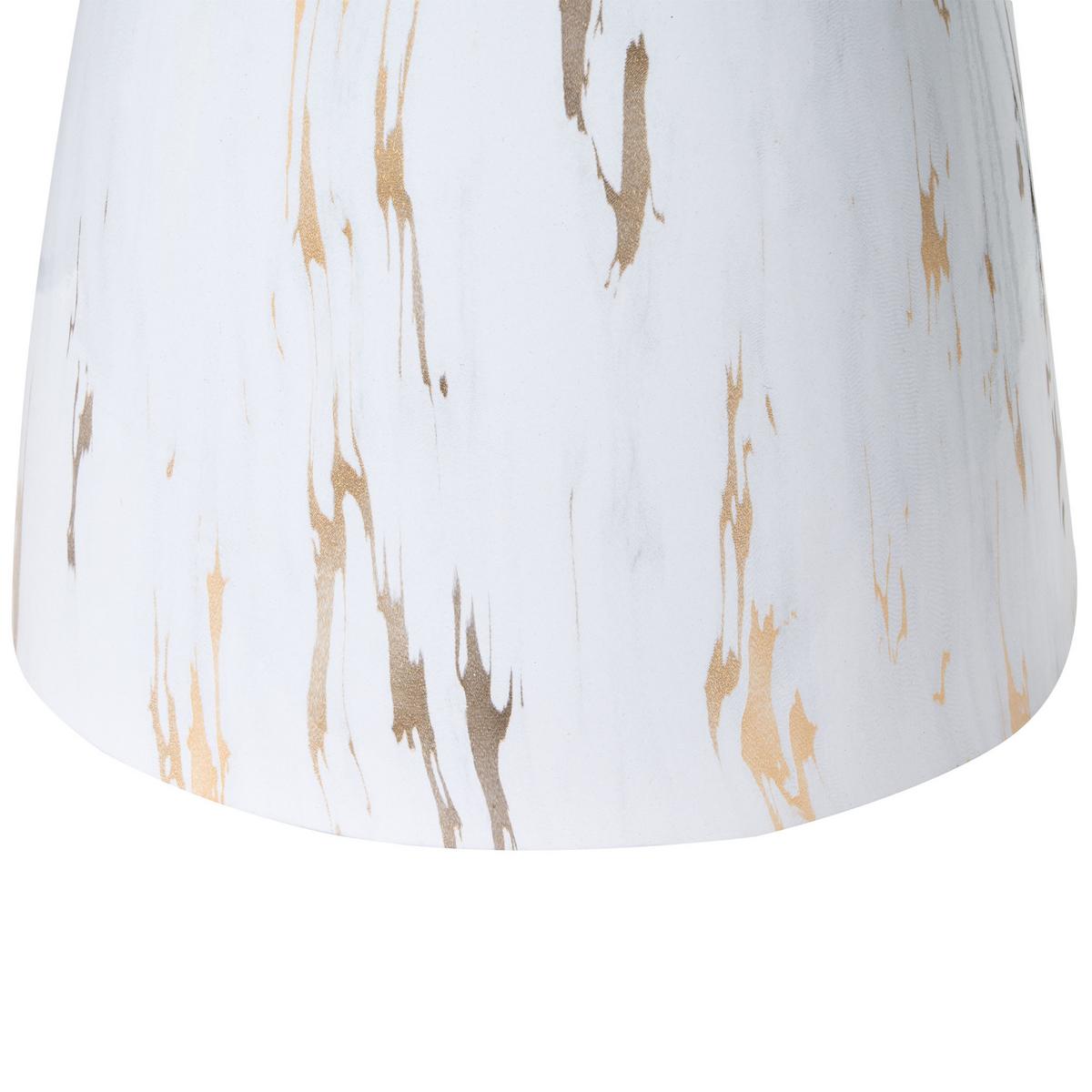 BEISTELLTISCH Sicherheitsglas Weißer Marmor Wabby - Weiß, Metall (40/40/56cm) - Beliani
