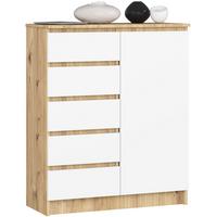 KOMMODE Eiche Artisan, Weiß 97/80/35 - Eiche Artisan/Weiß, Holzwerkstoff (80/97/35cm) - RAUMHIRSCH FURNITURE