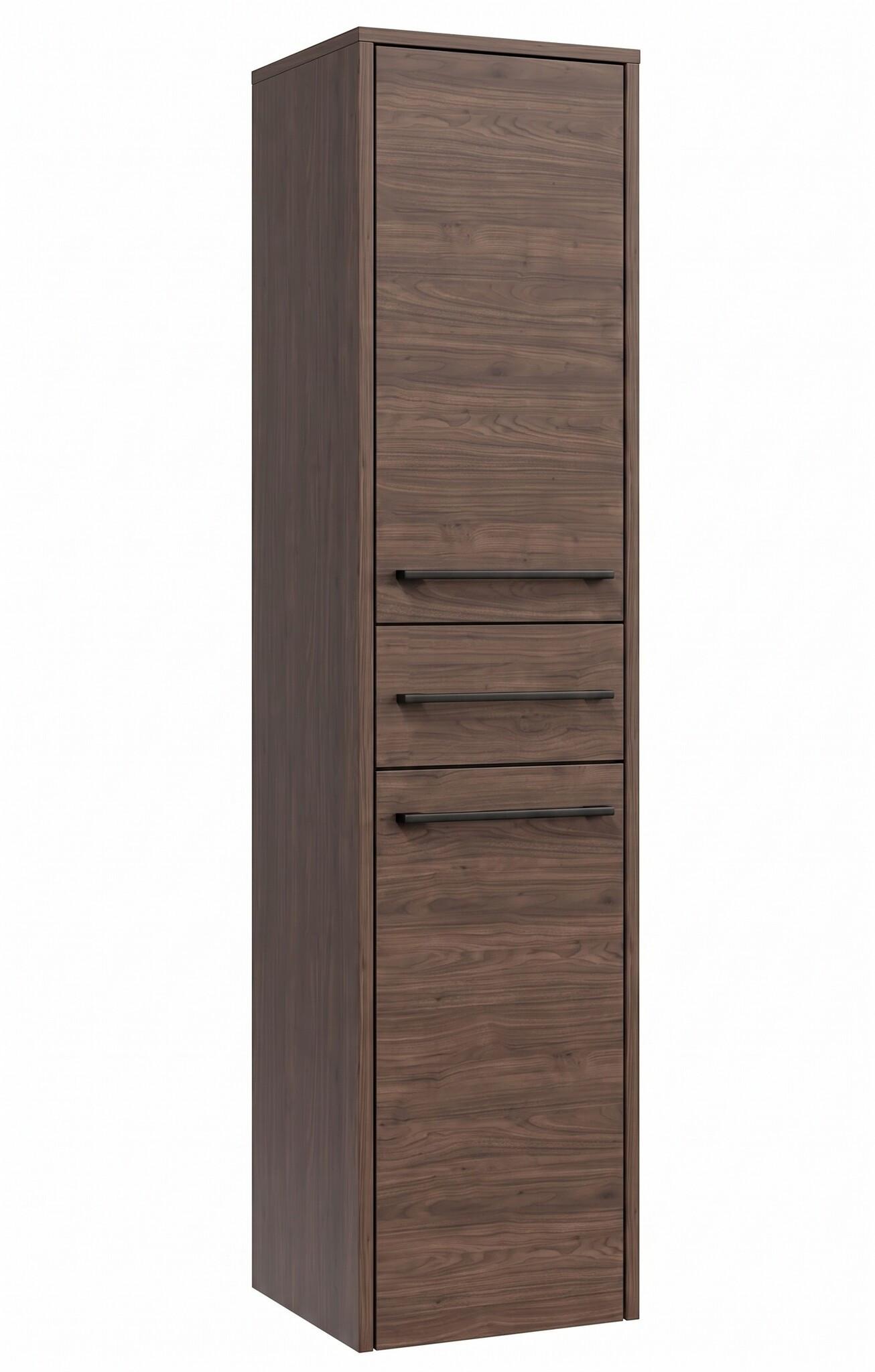 BADEZIMMERSCHRANK Florence mit 2 Türen Walnuss Braun - 30 x 35 x 130 cm - Eichefarben, Holz (30/130/35cm) - Badplaats