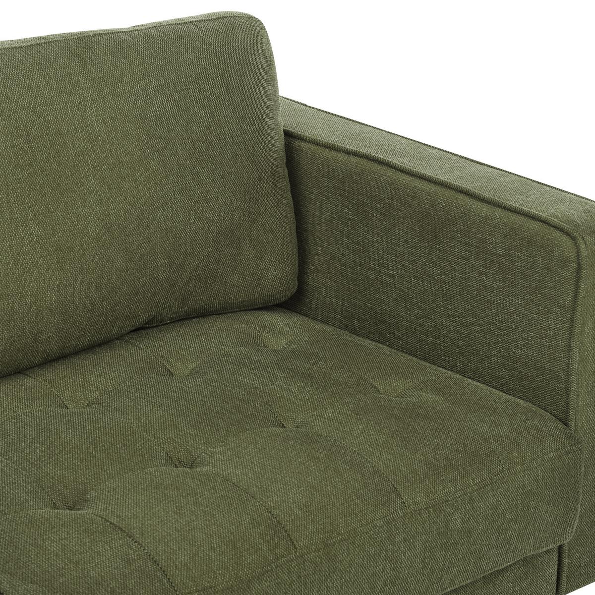 3-SITZER-SOFA dunkelgrün Nurmo - Dunkelbraun/Grün, Textil (177/78/74cm) - Beliani