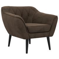 SESSEL PIRS - Braun Velvet - Schwarze Beine - Dunkelbraun/Schwarz, Holzwerkstoff/Textil (80/75/74cm) - MKS