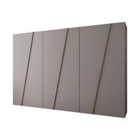 DREHTÜRENSCHRANK Zen 300 cm - Kaschmir/Goldfarben, Holzwerkstoff/Kunststoff (300/202/50cm) - MIRJAN24