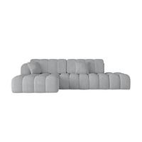 ECKSOFA mit Schlaffunktion Ottomane Links OLEA-L2 321x164x75 Grau Cord - Chromfarben/Schwarz, Holzwerkstoff/Kunststoff (321/164cm) - ALTDECOR