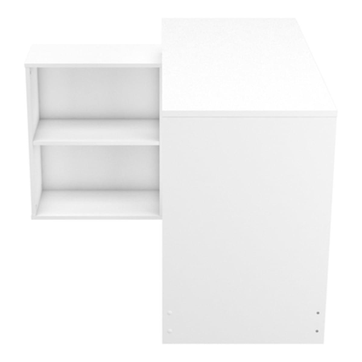 ECKSCHREIBTISCH mit umkehrbarer Ausrichtung, 4 Fächer, L111,9 cm - Corner - Weiß, Holzwerkstoff (51.7/100.7/76.7cm) - Calicosy