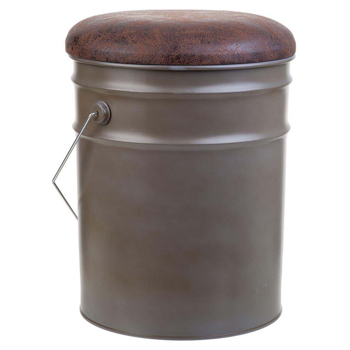 HOCKER aus Metall, grau, 31x35cm - Grau, Metall (40/31/35cm) - Wanderlust