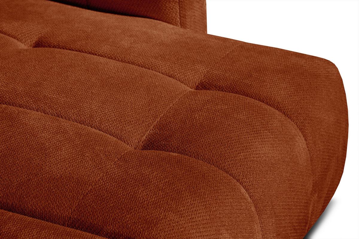 ECKSOFA KIMI 3-Sitzer, ausziehbarer Sitz, verstellbare Kopfstützen, rot - Rot/Schwarz, Holzwerkstoff/Textil (270/160cm) - Wozimo
