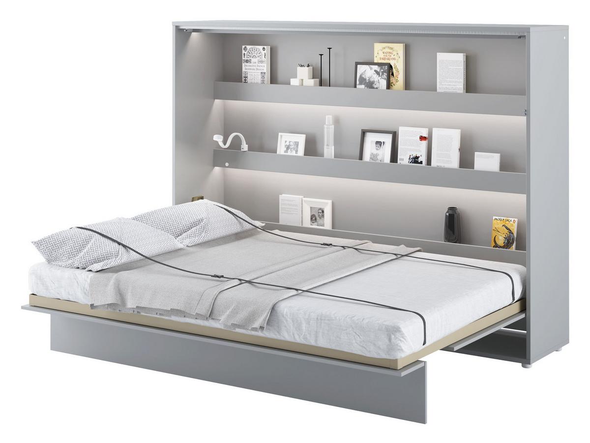 SCHRANKBETT Bed-Concept BC-04 140x200 mit LED-Lampe - Grau, Holz/Holzwerkstoff (140/200cm) - MIRJAN24