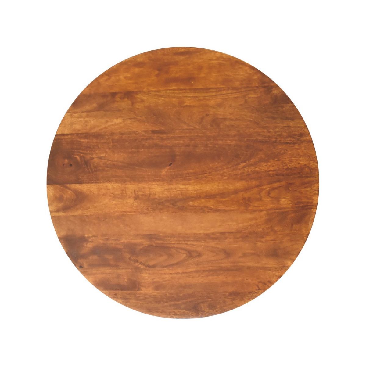 CENTRAL Ball Tisch im Kastanienholz-Finish - Kastanienfarben/Messingfarben, Holz/Metall (80/80/23cm) - Artisan Furniture