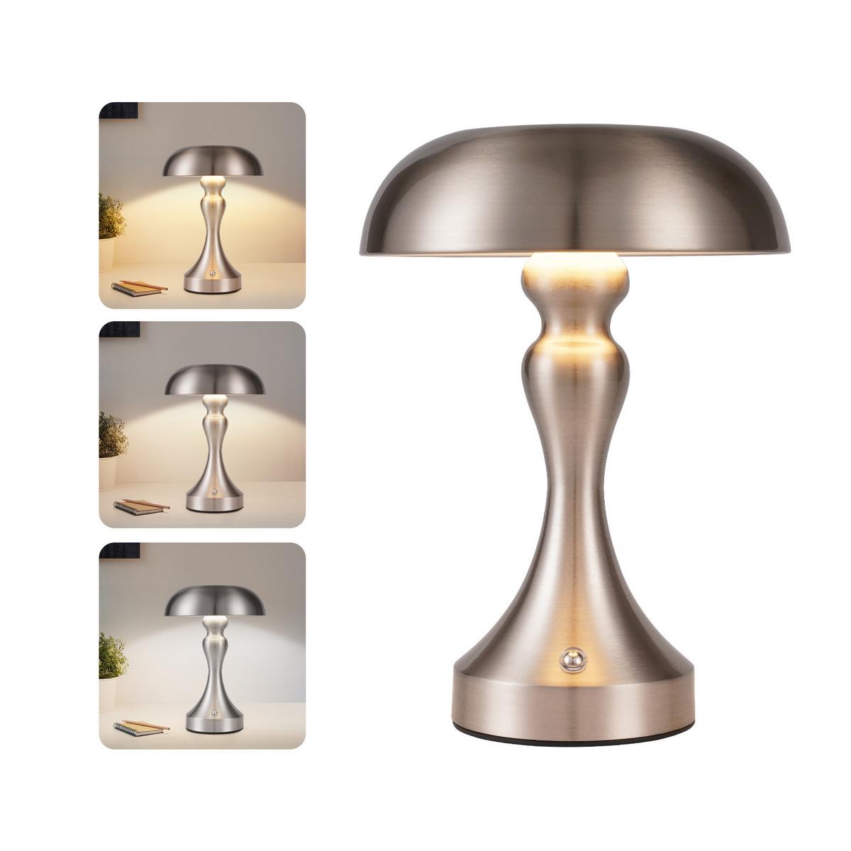 TISCHLAMPE Darius 15.5/15.5/22 cm - Silberfarben, Metall (15.5/15.5/22cm) - ZMH