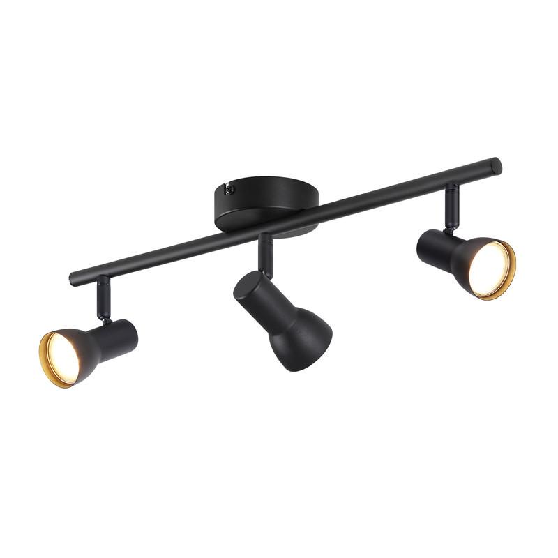 DECKENSTRAHLER Maier 3-flammig 42.5/8/15.5cm - Schwarz, Metall (42.5/8/15.5cm) - Nettlife
