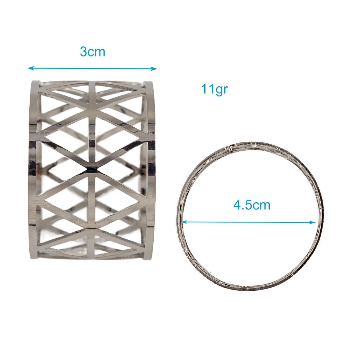 SERVIETTENRINGE Serviettenhalter (6er-Set) - Silberfarben, Metall (4.5/3/4.5cm) - Intirilife