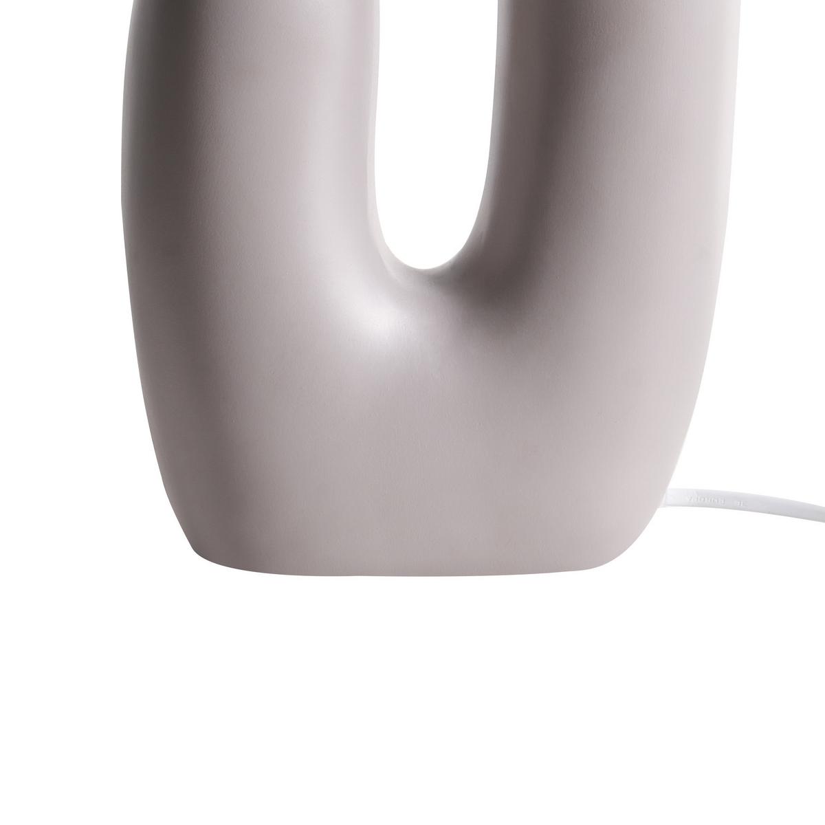 TISCHLAMPE Grau Tulun - Weiß/Grau, Kunststoff (16/16/40cm) - Beliani