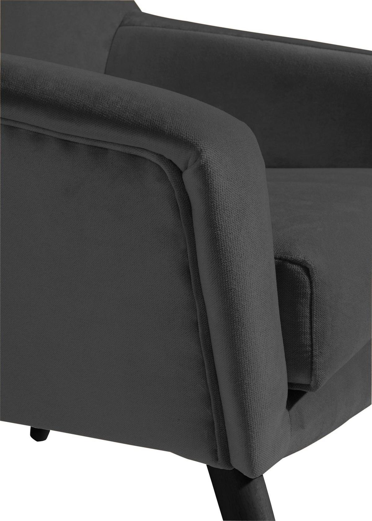 SESSEL Kachka Bezug Samtvelour Buche schwarz / anthrazit - Anthrazit/Schwarz, Kunststoff (71/81/67cm) - 58aufmkessel