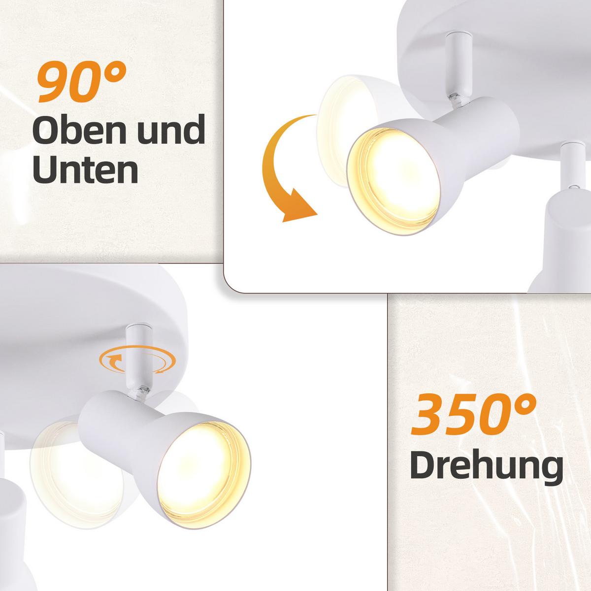 STRAHLER 3 Flammig-GU10 19*13.5*19 - Weiß, Metall (19/19/13.5cm) - ZMH