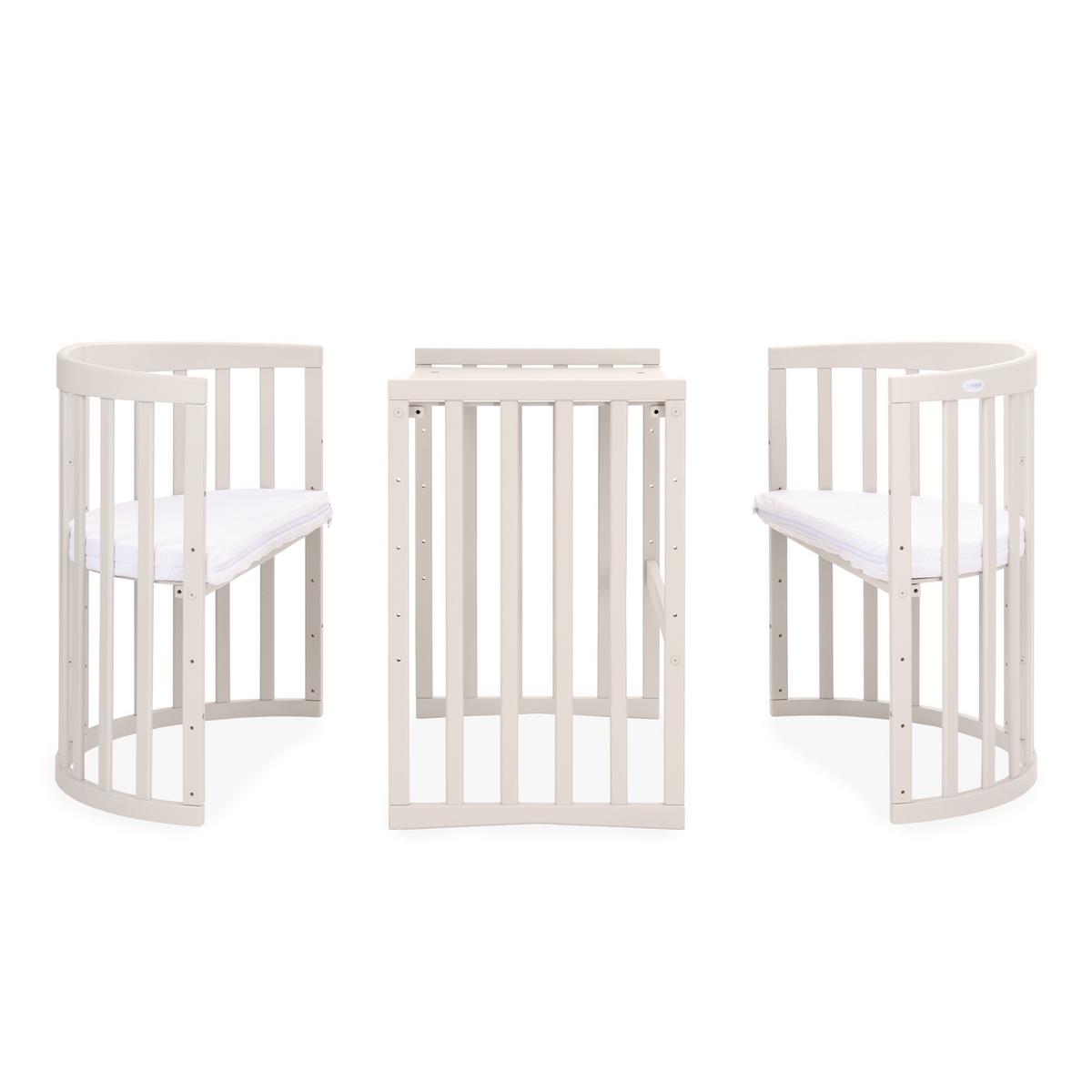 BABYBETT Kaschmir Oval 7in1 mit Matratze - Kaschmir, Holz/Textil (73/124cm) - waldin