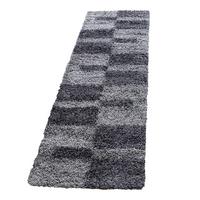 HOCHFLORTEPPICH WERFEN, kariert, Grau, 80 x 250 cm - Grau, Textil (80/250cm) - KADIMA DESIGN
