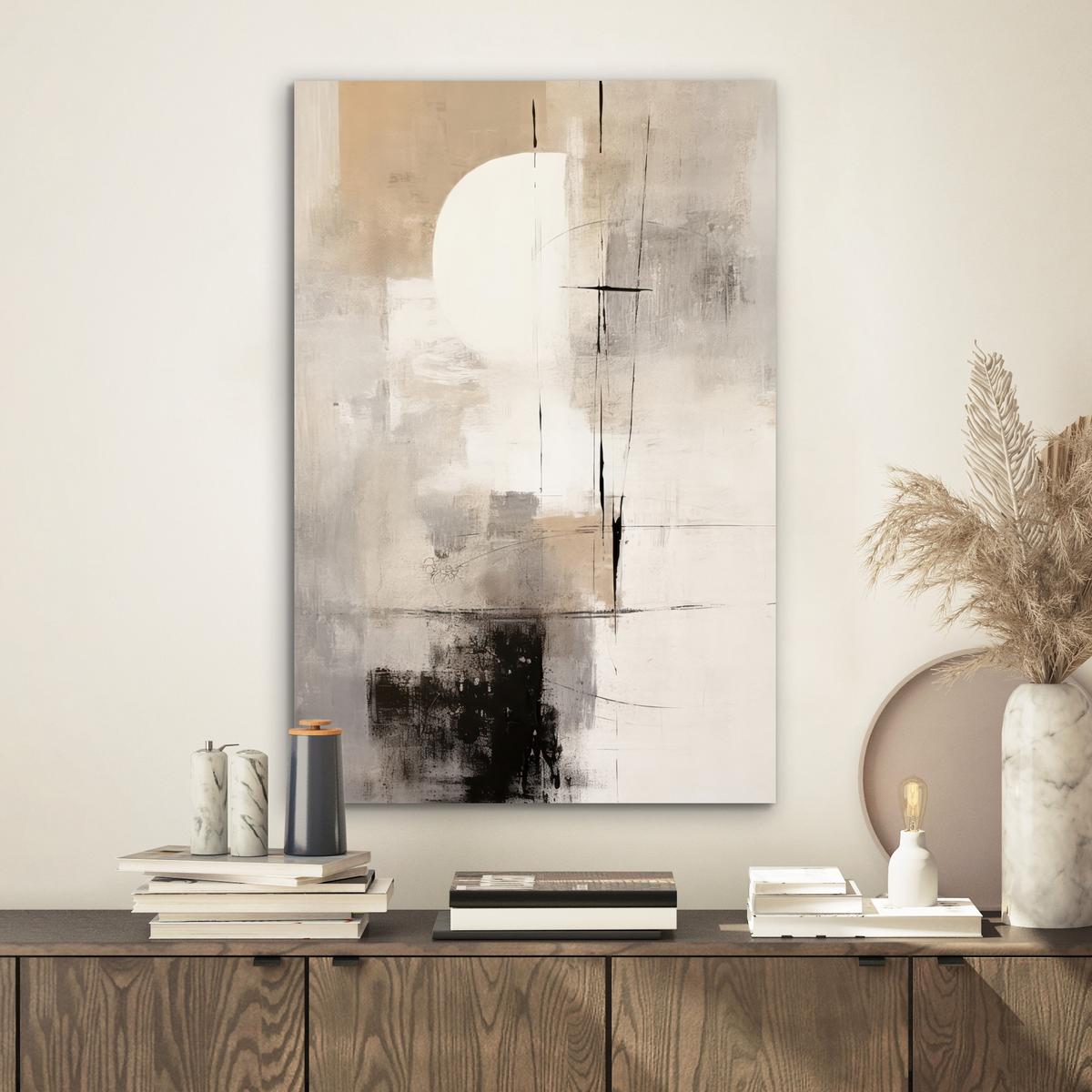 METALLBILD Abstrakt - Kunst - Grau Deko Schlafzimmer 40x60 cm - Hellgrau, Metall (40/60cm) - MuchoWow