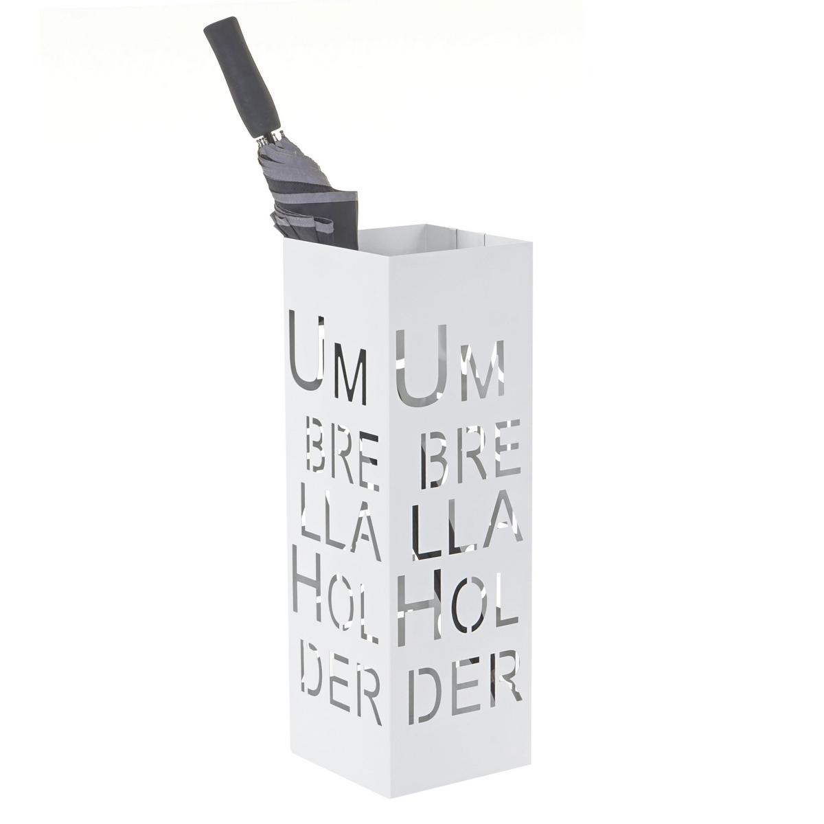 SCHIRMSTÄNDER SCHRIFT Weiß - Weiß, Metall (18/55/18cm) - MCW