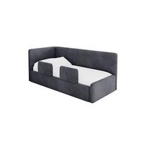 EINZELLBETT Jugendbett mit Bettkasten, Rechts - NORY 100x200 Dunkelgrau - Titanfarben, Holzwerkstoff/Textil (100/200cm) - ALTDECOR