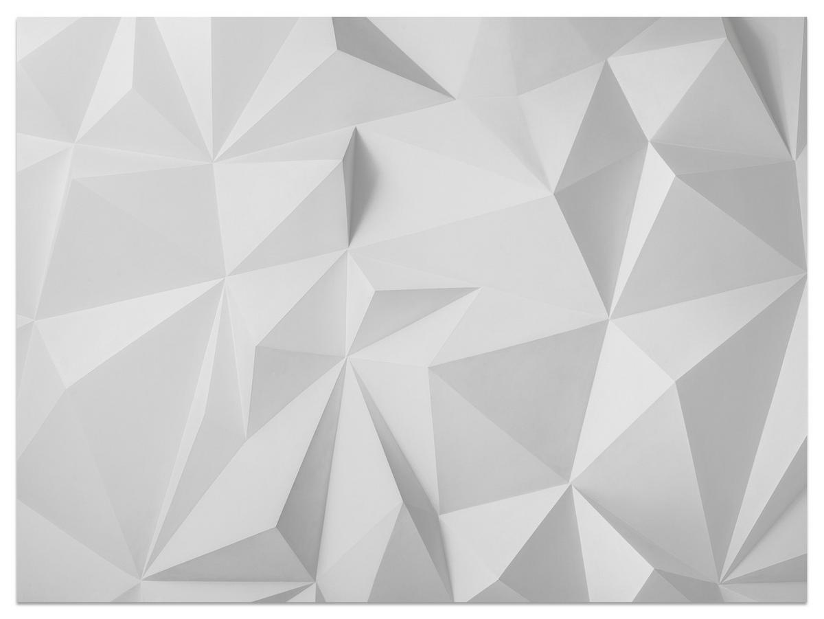 FOTOTAPETE für Büro Moderne Räumlich Abstraktion Minimalismus 450x315 - Weiß/Grau, Papier (450/315cm) - Muralo