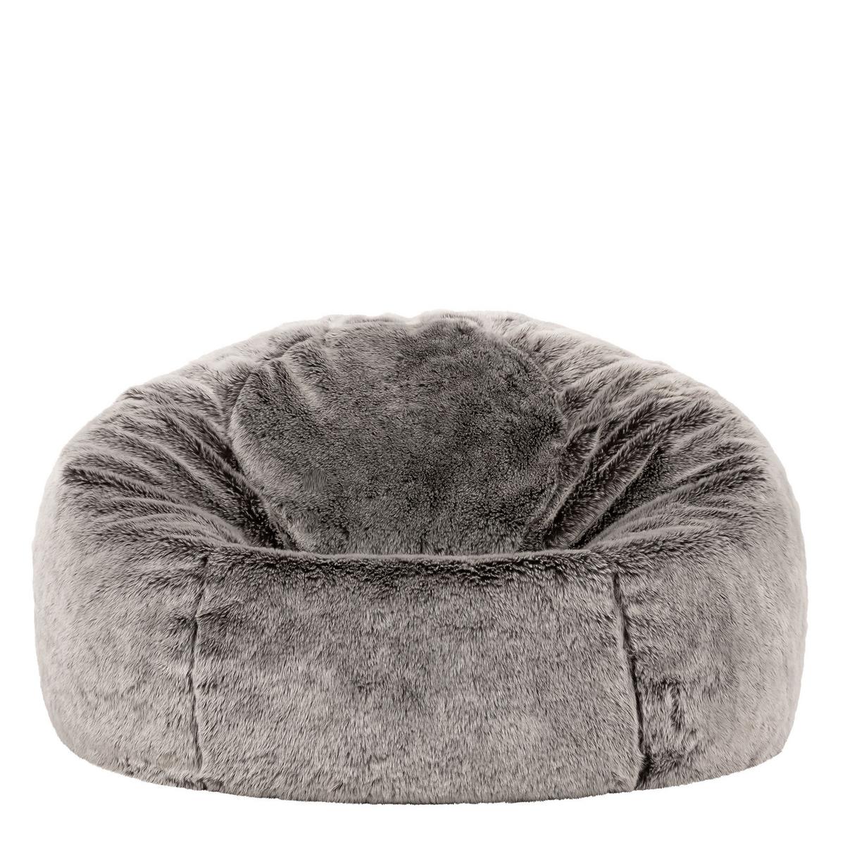 SITZSACK Kingston aus Kunstfell - Anthrazit/Grau, Kunststoff (85/50/85cm) - icon