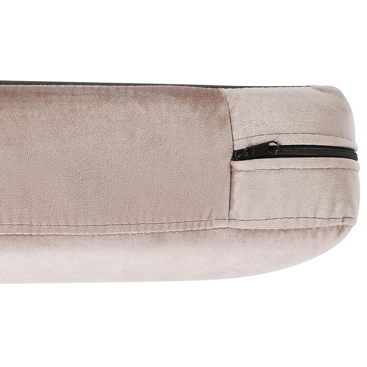 SESSEL Samtstoff Beige Vietas - Beige, Textil/Metall (85/90/67cm) - Beliani