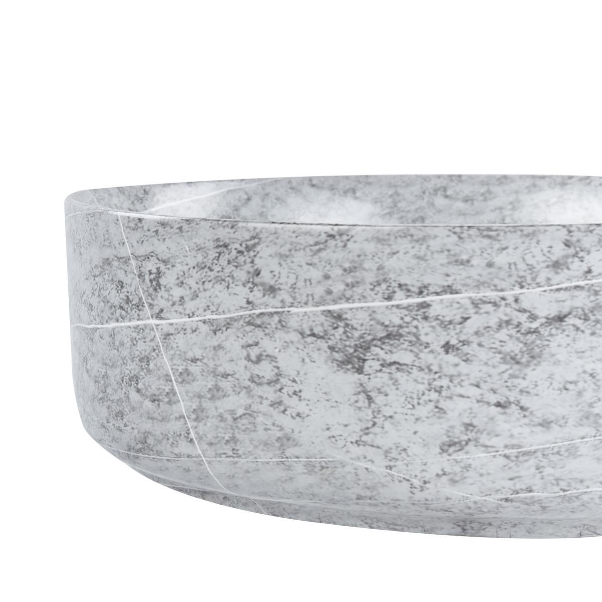 AUFSATZWASCHBECKEN Grauer Betoneffekt 37 cm Keramik Gudar - Dunkelgrau/Grau, Keramik (37/12/37cm) - Beliani