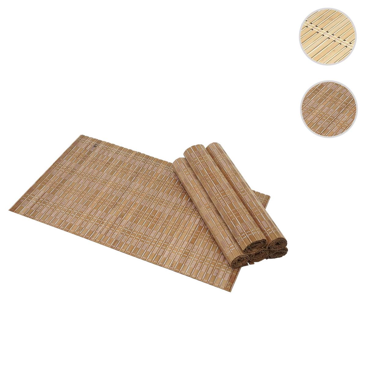 TISCHSET rechteckig Dunkelbraun 6er-Set - Dunkelbraun, Holz (30/45cm) - MCW