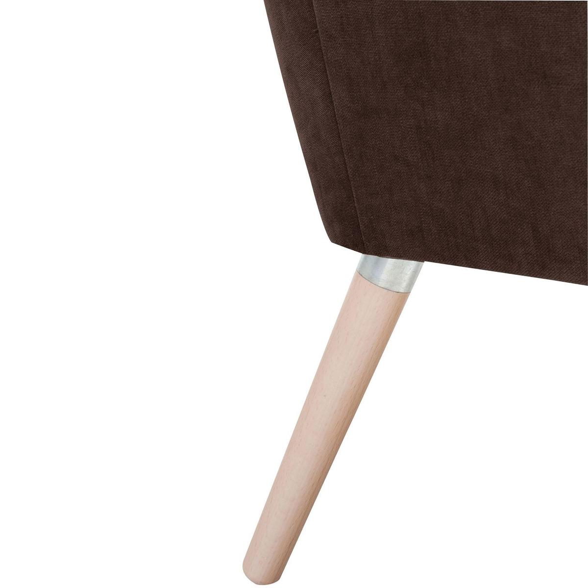SESSEL Kachka Bezug Veloursstoff Buche natur / braun - Braun, Kunststoff (71/81/67cm) - 58aufmkessel