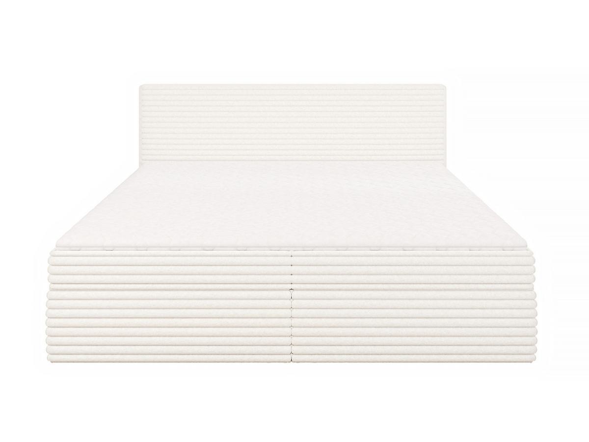 BOXBETT Roma 200/200 cm Hellbeige Plüschcord - Beige/Schwarz, Holz/Kunststoff (200/200cm) - S-Style Möbel