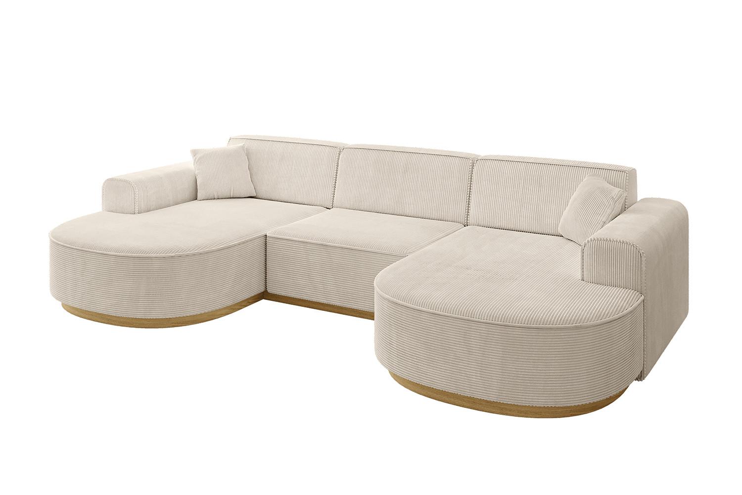 WOHNLANDSCHAFT MARI-U1-v2 - 303x171x83 cm Beige Cord - Beige, Holzwerkstoff/Textil (303/83/171cm) - ALTDECOR