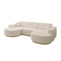 WOHNLANDSCHAFT MARI-U1-v2 - 303x171x83 cm Beige Cord - Beige, Holzwerkstoff/Textil (303/83/171cm) - ALTDECOR