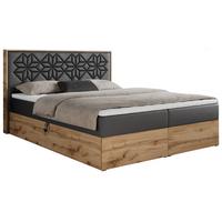 BOXBETT NESSI - 120/200 Dunkelgrau Kunstleder - H3 - Dunkelgrau, Holz/Textil (120/200cm) - MKS