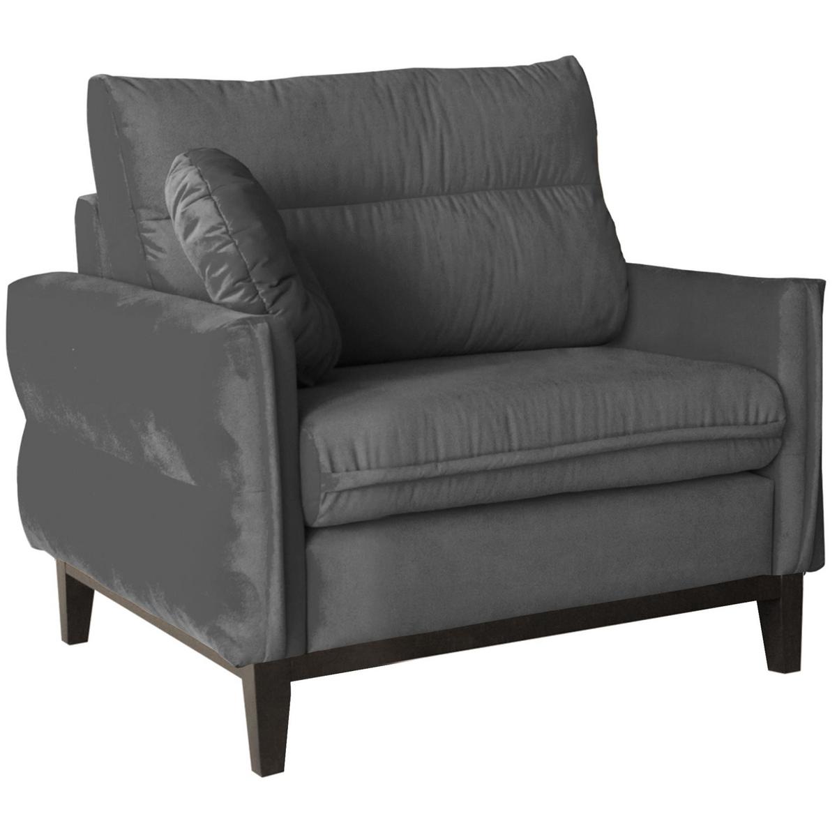 SITZGARNITUR Belweder, zwei Sofas+Sessel, Grau, Velours - Wengefarben/Dunkelgrau, Holz/Textil (268/95/94cm) - Beautysofa