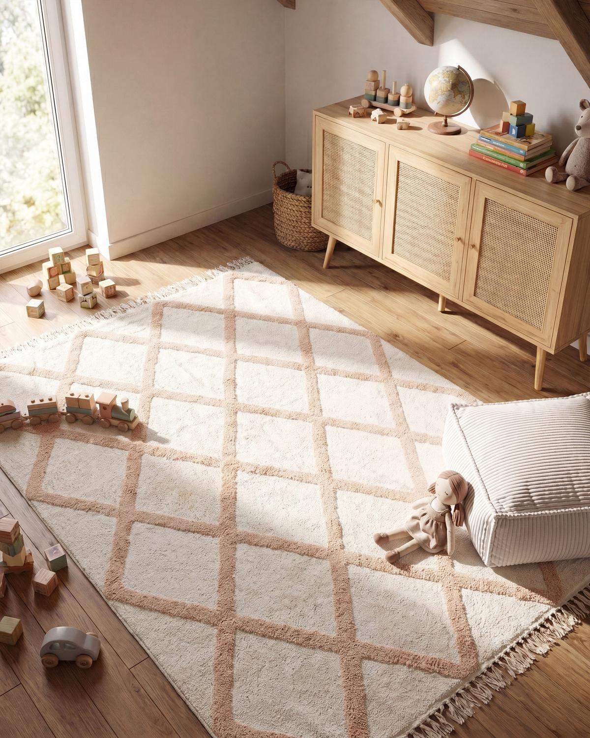 KINDERTEPPICH Beige 160/230 cm Baumwolle Punsari - Beige, Textil (160/230cm) - Beliani