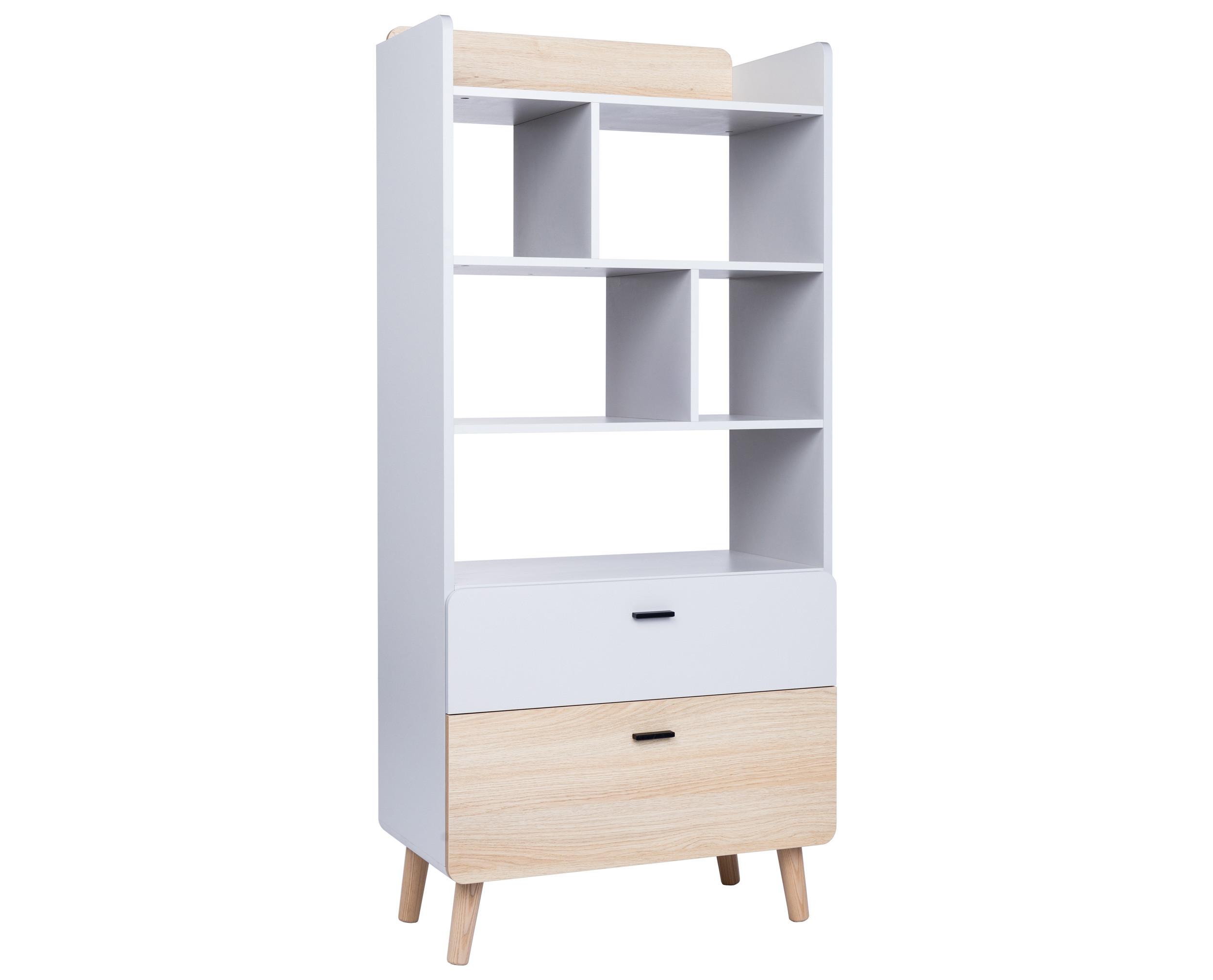 STANDREGAL Lovis - Eichefarben/Hellgrau, Holz/Holzwerkstoff (75/164/42cm) - arthur berndt