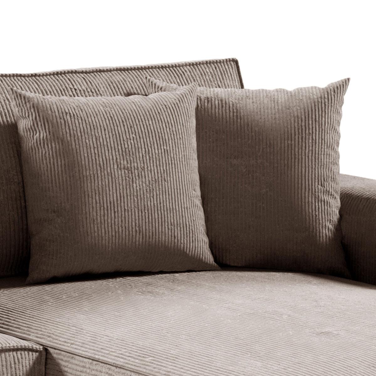ECKSOFA Isaac 4 Sitzplätze Taupe - Taupe, Holzwerkstoff (294/185cm) - Petits-meubles