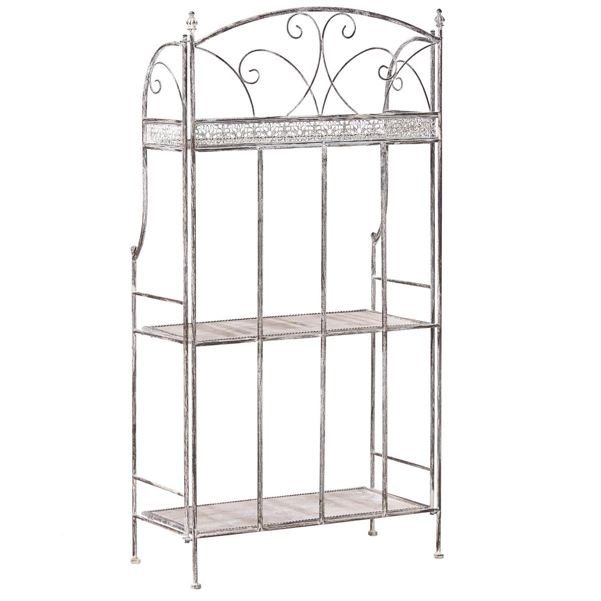REGAL 60 /30 cm Grau Villadose - Grau, Metall (60/117/30cm) - Beliani