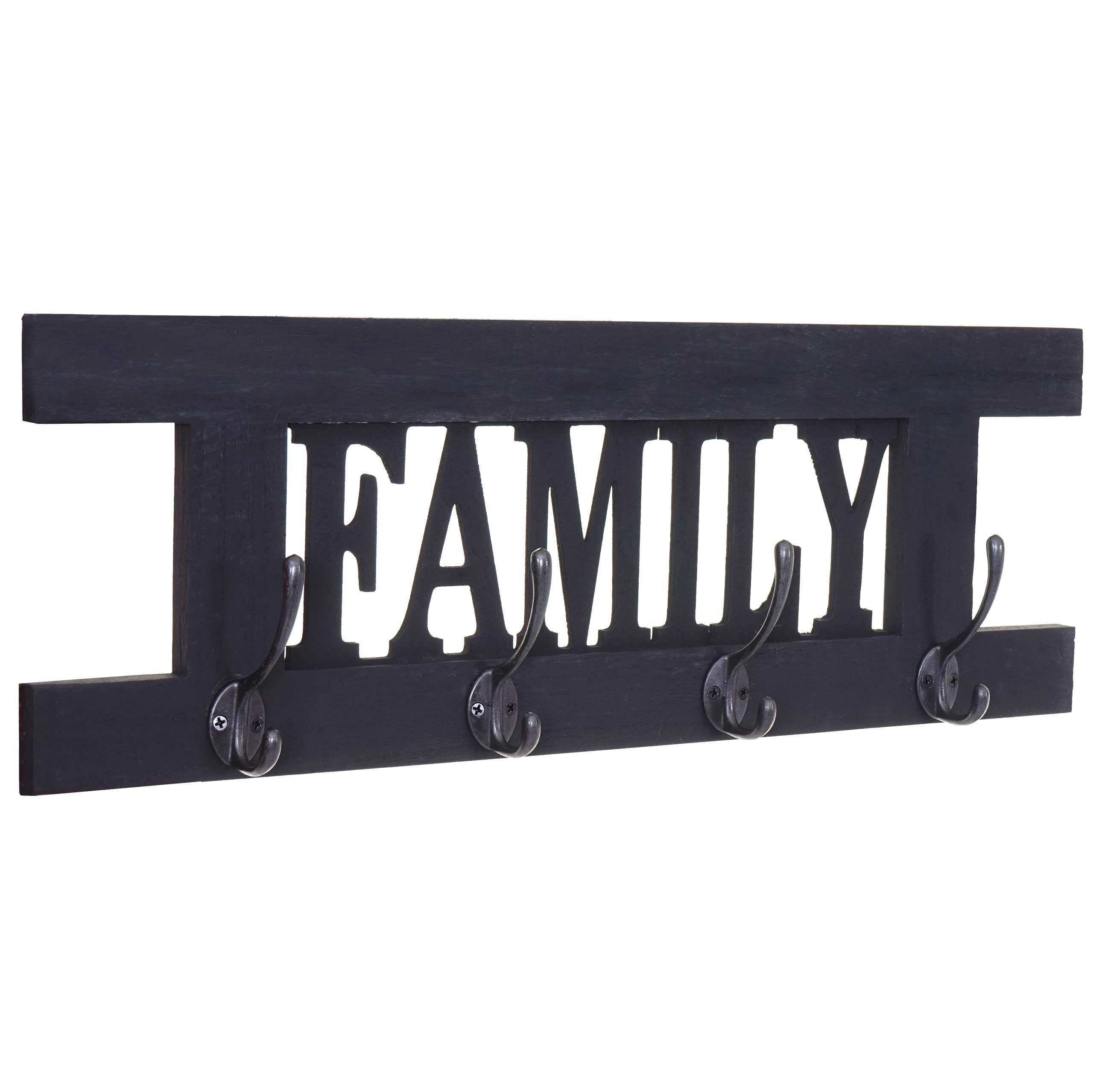 WANDGARDEROBE FAMILY SHABBY-LOOK Grau - Anthrazit, Holz (60/21/2cm) - MCW