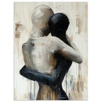 POSTER Abstrakt - Liebe - Schwarz und weiß - Modern Deko Wohnzimmer 60x80 cm - Schwarz, Papier (60/80/0.1cm) - MuchoWow