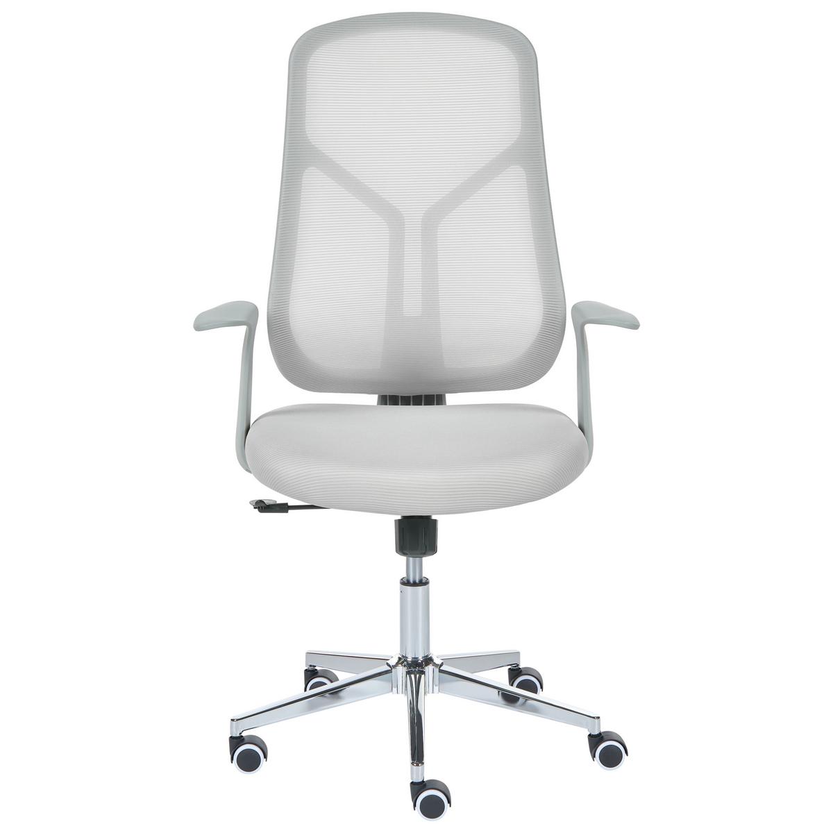 BÜROSTUHL Hellgrau Nuviner - Grau, Textil (60/109/60cm) - Beliani
