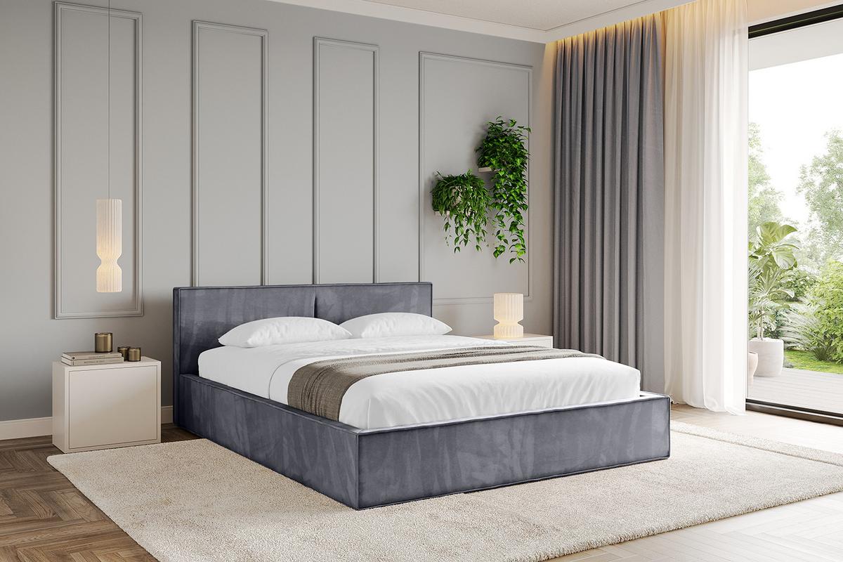 POLSTERBETT mit Bettkasten und Lattenrost, Bett mit Matratze H3/H4 - EMMI-V1 180x200 Dunkelgrau - Dunkelgrau, Holzwerkstoff/Textil (180/200cm) - ALTDECOR