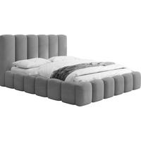 POLSTERBETT Serenity mit Bettkasten, Grau Samt 180x200 cm - Schwarz/Grau, Holzwerkstoff/Kunststoff (180/200cm) - WFL GROUP