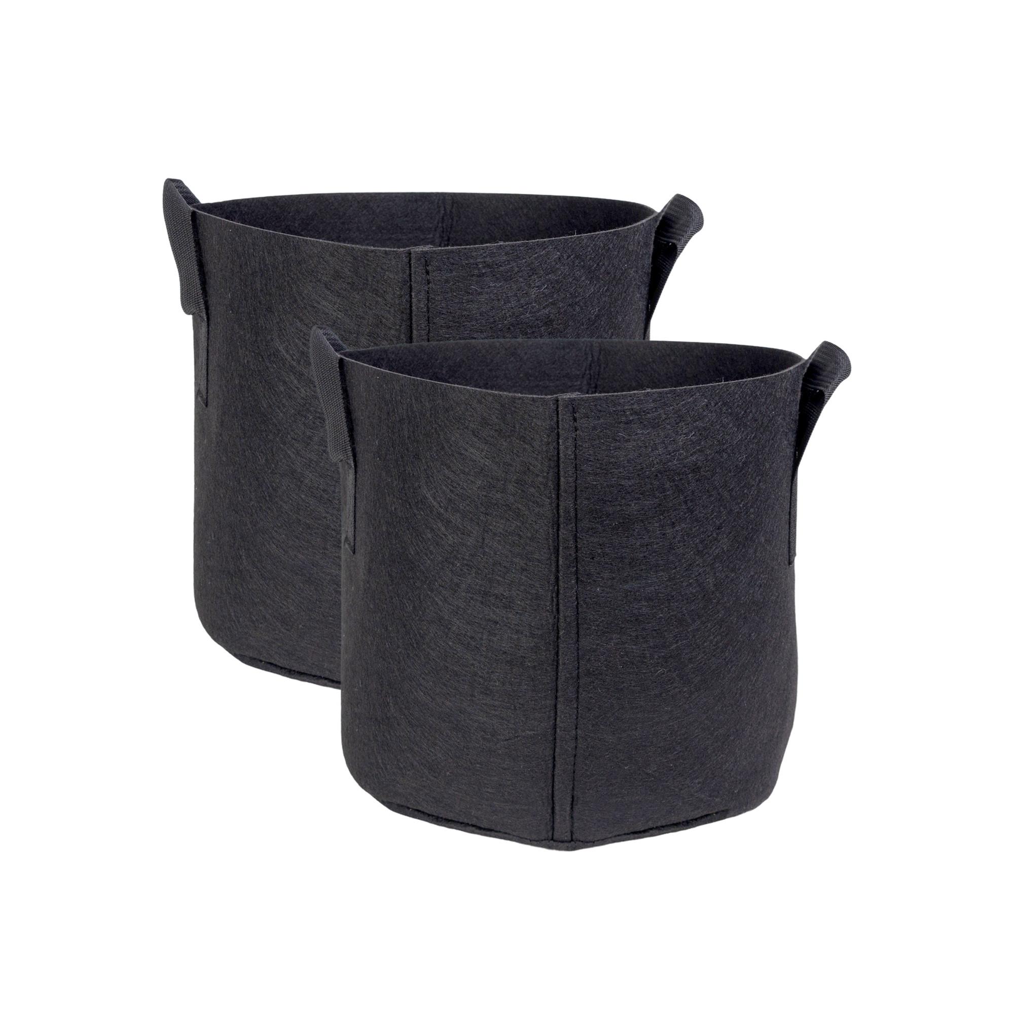 PFLANZSACK Vliesstoff 25/22 cm (2-tlg. Set) - Schwarz, Textil (22cm) - Intirilife