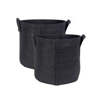 PFLANZSACK Vliesstoff 25/22 cm (2-tlg. Set) - Schwarz, Textil (22cm) - Intirilife